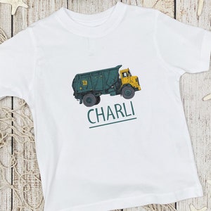 Personalized Garbage Truck Toddler Shirt, Custom Trash Truck Kids Name Shirt, Garbage Day, Boy Toddler Youth Kids Clothing