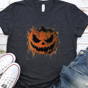 Halloween Shirt Comfort Colors®, Pumpkin Face Tee for Women, Cute Spooky Season Clothing, Funny Jack O Lantern T-Shirt Men, Halloween Party