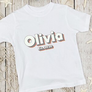 Personalized Name Unisex Toddler Shirt - Custom Name Kids Tee - Retro Unisex Shirt - Custom Year, Natural Infant, Toddler & Youth Tee Cute