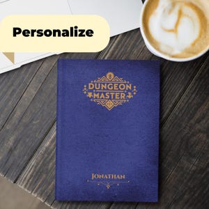 Diário de campanha DnD personalizado, presente personalizado de Dungeons and Dragons, para mestre de masmorras, presente de manual do jogador, diário de nome personalizado A5