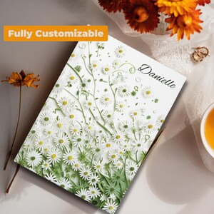 April Birth Month Flower Journal - Personalized Name Notebook for women,Custom Floral Christmas Gift - Botanical Dream Diary, Writing Poetry