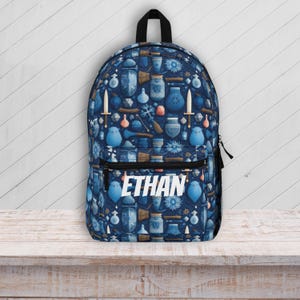 Sac à dos artistique fantaisiste, cartable personnalisé pour enfants, sac d'aventure élégant, cadeau donjons et dragons, accessoire de voyage fantastique