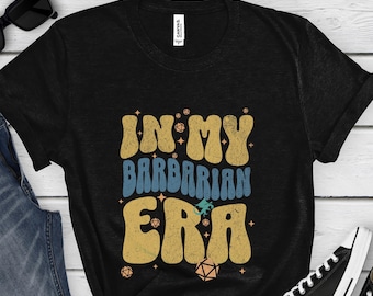 In My Barbarian Era Dnd t-shirt, Trendy Gift for Dm, RPG Player Dad/mom, Dad Era T,Retro dungeons and dragons t-shirt,Fantasy Reader, dragon