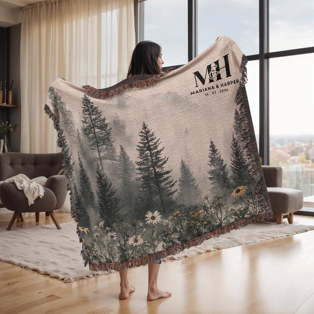 Outdoorsy Couple Blanket Nature Lovers Engagement Gift Adventure