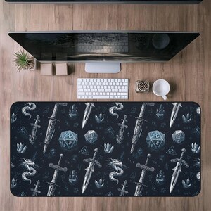 XL-spelunderlägg för Dungeons and Dragons och fantasyläsare - Kreativ dekorationspresent, Castlecore, DM-spelare, DND-spelarepresent, fantasyskrivbord