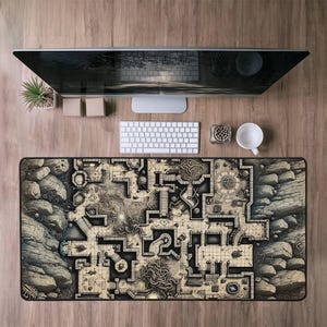 XL gaming-bureaumat muismat Dungeons and Dragons Fantasy Readers, Castlecore creatief decor, DM-speler cadeau, kaartbureau niet storen, dungeon-kruipmat