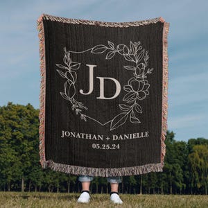 Custom Anniversary Blanket, Personalized Wedding Throw, Anniversary Blanket, Engagement Gift For Couple, Wedding Shower Bridal Shower Gift