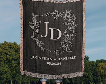 Custom Anniversary Blanket, Personalized Wedding Throw, Anniversary Blanket, Engagement Gift For Couple, Wedding Shower Bridal Shower Gift