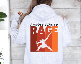 I Would Like To Rage DnD Hoodie, Barbarian D&D Dungeons And Dragons Class Shirt, Funny DnD Gift For Him or Her Tee,Barbarian Cool Sweatshirt