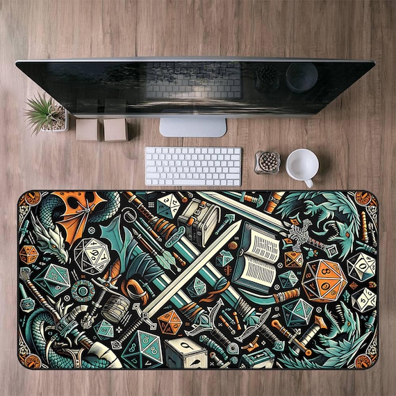 XL Gaming Desk Mat for Dungeons and Dragons and Fantasy Readers - Creative Decor Gift, Castlecore, DM Player, DND Player Gift, Fantasy Desk