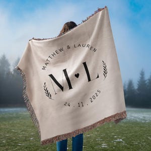 Custom Anniversary Blanket, Personalized Wedding Throw, Anniversary Blanket, Engagement Gift For Couple, Wedding Shower Bridal Shower Gift