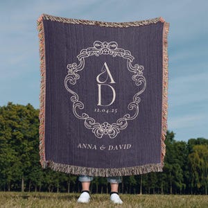 Custom Anniversary Blanket, Personalized Wedding Throw, Anniversary Blanket, Engagement Gift For Couple, Wedding Shower Bridal Shower Gift