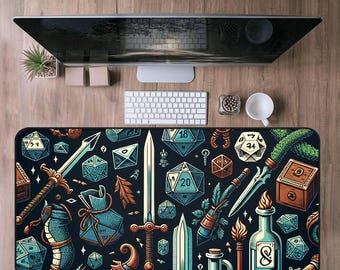 XL Gaming Desk Mat mouse pad for Dungeons and Dragons and Fantasy Readers,Creative Decor, Castlecore,DM Player, DND Player Gift,Fantasy Desk