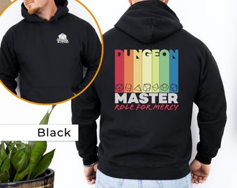 Dungeon Master hoodie, Geek Gift, 20 sided dice shirt, Dungeons and Dragons, D&D game player, LGBTQ+ rainbow, dnd gift for dungeon master