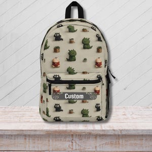 Whimsical Art Backpack, Personalized Kids School Bag, Stylish Adventure Bag, Dungeons and Dragons Gift, Fantasy Travel Accessory