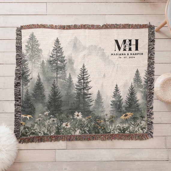 Outdoorsy Couple Blanket Nature Lovers Engagement Gift Adventure