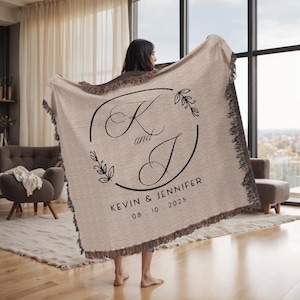 Custom Anniversary Blanket, Personalized Wedding Throw, Anniversary Blanket, Engagement Gift For Couple, Wedding Shower Bridal Shower Gift