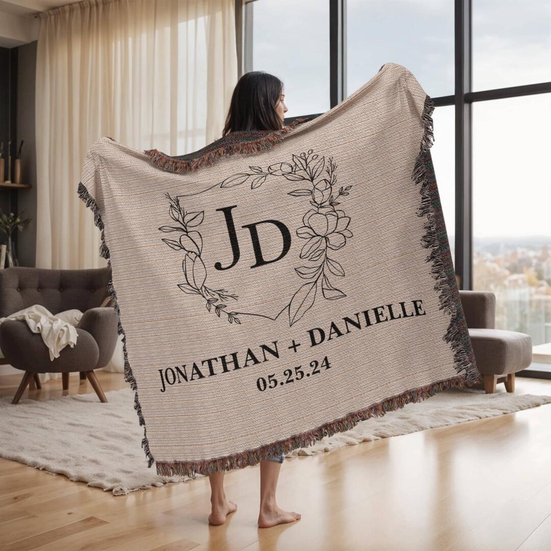 Custom Anniversary Blanket, Personalized Wedding Throw, Anniversary ...