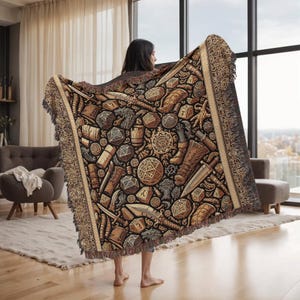 DND Woven BLANKET, Dungeons and Dragons blanket, d&d blanket, Dragon Blanket, Dnd Gifts, dnd bedding, Nerdy Blanket, Gaming blanket, Gift