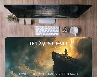 Si debo caer, Arte de fan del Archivo de las Tormentas, Alfombrilla de ratón para juegos, Regalo de novela de fantasía, Bondsmith, Decoración para amantes de los libros, Brandon Sanderson, Cosmere