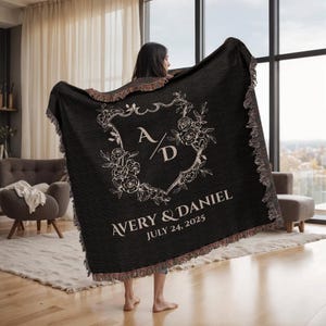 Custom Anniversary Blanket, Personalized Wedding Throw, Anniversary Blanket, Engagement Gift For Couple, Wedding Shower Bridal Shower Gift