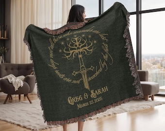 Personalized Nerdy Anniversary Blanket: Custom Wedding Throw, Book Lover Gift