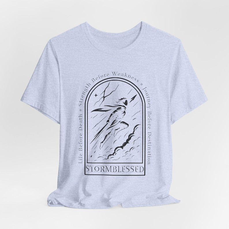 Camiseta Stormblessed, Camiseta para fans de Stormlight, Camiseta Radiant Knight, Camiseta Windrunner, Camiseta Cosmere, Regalo para fans de Brandon Sanderson, Regalo para amantes de los libros Heather Prism Blue