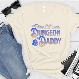 Dungeon Daddy, Funny Gamer Dad Gift, Dungeon Master Shirt, Retro DnD Shirt, 20 Sided Dice, Critical Roll Shirt, Dungeons and Dragons Shirt