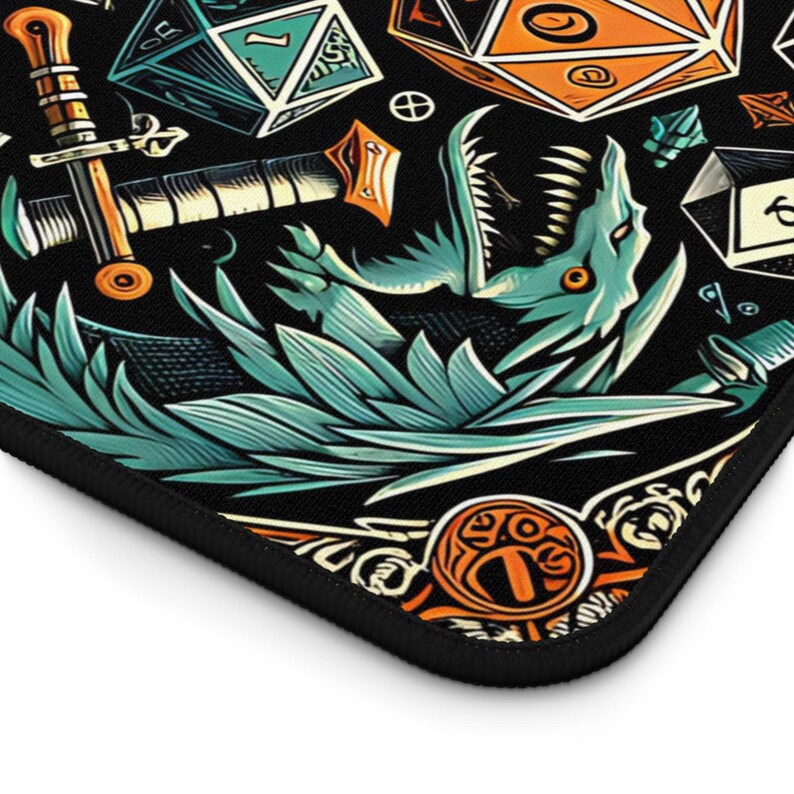 XL Gaming Desk Mat for Dungeons and Dragons and Fantasy Readers - Creative Decor Gift, Castlecore, DM Player, DND Player Gift, Fantasy Desk image 8