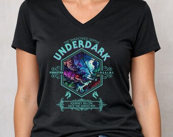 The Underdark Adventure Awaits V-Neck Shirt, Astarion BG3 Tee,Forgotten Realms shirt,Gift For Gamers, Balders Gate, Dungeons and Dragons Tee