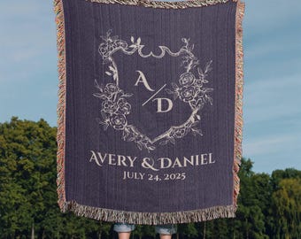 Custom Anniversary Blanket, Personalized Wedding Throw, Anniversary Blanket, Engagement Gift For Couple, Wedding Shower Bridal Shower Gift