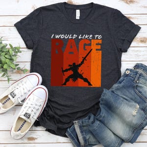 I Would Like To Rage DnD Shirt, Barbarian D&D Dungeons And Dragons Class T Shirt, Funny DnD Gift For Him or Her Tee, Barbarian Cool Shirt
