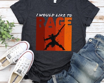 I Would Like To Rage DnD Shirt, Barbarian D&D Dungeons And Dragons Class T Shirt, Funny DnD Gift For Him or Her Tee, Barbarian Cool Shirt