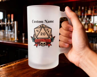 Personalized DnD Pint Glass with Name and class,Customizable Dungeons and Dragons Class Mug Personalized D&D Gifts dice Custom Gifts wedding