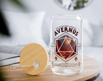 Avernus Sipper Glass, 16oz, Perfect for D&D players, Geeky Gift, Unique Drinkware, Dungeons and Dragons gift, dnd gifts,dm gift,baldurs gate