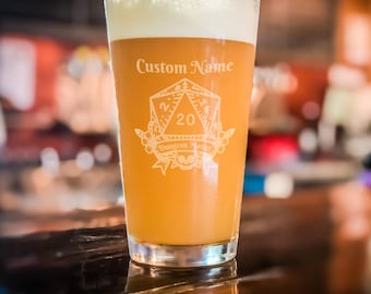 Personalized DnD Class Pint Glass 16oz Engraved