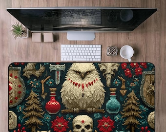 XL Gaming Desk Mat mouse pad for Dungeons and Dragons and Fantasy Readers,Creative Decor, Castlecore,DM Player, DND Player Gift,Fantasy Desk