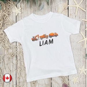 Custom Construction Shirt, Equipment Shirt, Truck Kids Shirt, Dump Truck Shirt, Toddler Shirt, Boys Shirt, Construction Kids Shirt,Canada Ed
