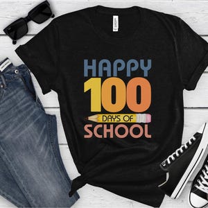 Happy 100 Days of School T-shirt, 100 dagen shirt, 100e dag van schoolviering, student shirt, terug naar school shirt, cadeau voor leraar, kinder T-shirt