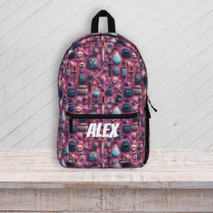 Sac à dos artistique fantaisiste, cartable personnalisé pour enfants, sac d'aventure élégant, cadeau donjons et dragons, accessoire de voyage fantastique
