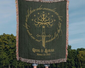 Aangepaste nerdy verjaardag deken, gepersonaliseerde bruiloft plaid, LORT deken, verlovingscadeau voor nerds, huwelijksdouche bruids, boek minnaar cadeau