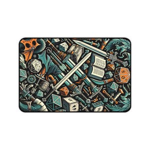 XL Gaming Desk Mat for Dungeons and Dragons and Fantasy Readers - Creative Decor Gift, Castlecore, DM Player, DND Player Gift, Fantasy Desk image 5