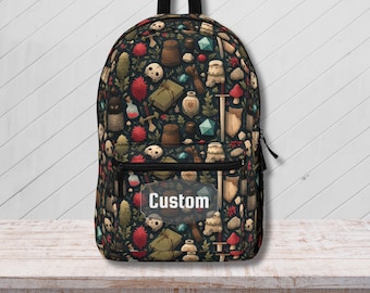 Whimsical Art Backpack, Personalized Kids School Bag, Stylish Adventure Bag, Dungeons and Dragons Gift, Fantasy Travel Accessory