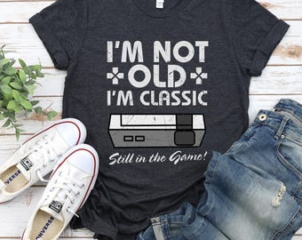 I'm not old shirt,Video Gaming console Tee,Gift for Video Games Player,80s and 90s Retro Gaming Fans,Vintage Colors Graphic Tee,Funny Gaming