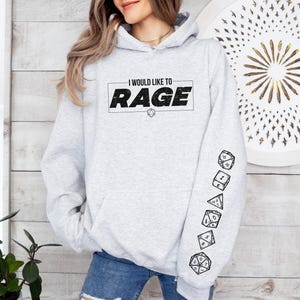 I Would Like To Rage DnD Hoodie, Barbarian D&D Dungeons And Dragons Class T Shirt, Funny DnD Gift For Him or Her Tee, Barbarian Cool Hoodie