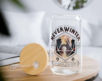 Neverwinter Sipper Glass, 16oz tumbler, Perfect for D&D players, Geeky Gift, Baldurs Gate, Dungeons and Dragons gift, dnd gifts, dm gift bg3