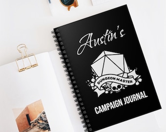 Quaderno personalizzato per Dungeon Master, diario dei personaggi per Dungeons and Dragons, per giocatori di D&D e Dungeon Master, regalo per il gioco di campagna D&D