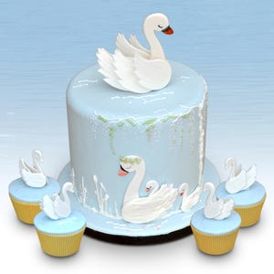 Ensemble cygne - 6 emporte-pièces pour gâteaux, pâte à fleurs, pâte à sucre, fondant