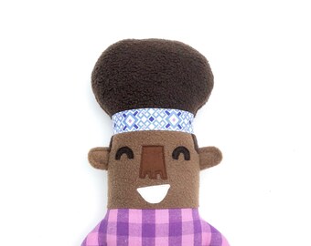 Carter cute art doll boy plushie stuffed animal headband hippie style