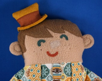 Hansel Plush doll, art doll, plushie, stuffed animal, fairytale, cuddly, hat